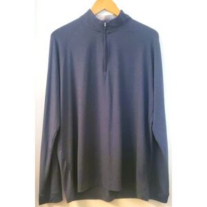Johnnie-O Performance 1/4 Zip L Wave Navy & Gray Activewear Long Slv Lightweight